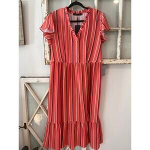 NWT Crimson size large striped midi dress